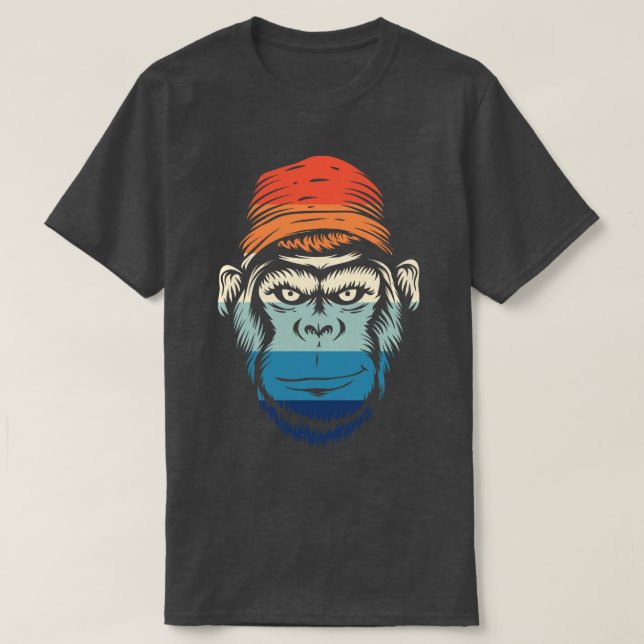 Camiseta Gorila sonriente vintage (Diseño del anverso)