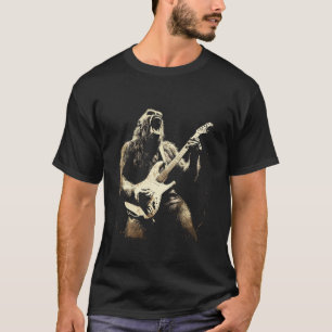 Camiseta Gorila tocando guitarra eléctrica Animal estrella 