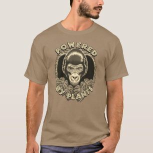 Camiseta Gorila Vegan - Alimentado Por Cita De Plantas