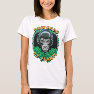 Camiseta Gorila Vegan - Alimentado Por Cita De Plantas