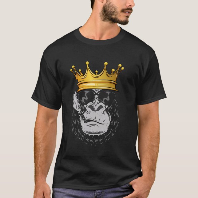 Camiseta Gorila vintage King Smoking Cigar Classic (Anverso)