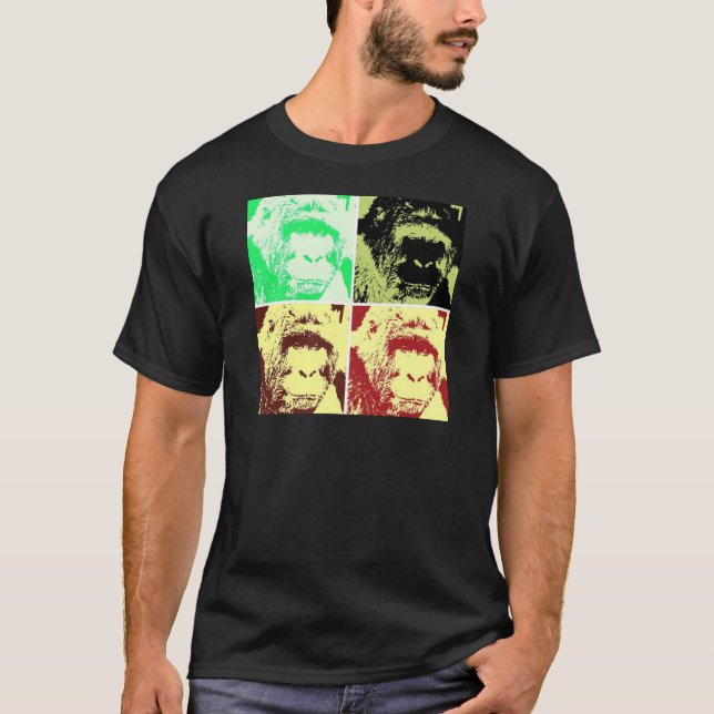 Camiseta Gorilas de arte pop (Anverso)