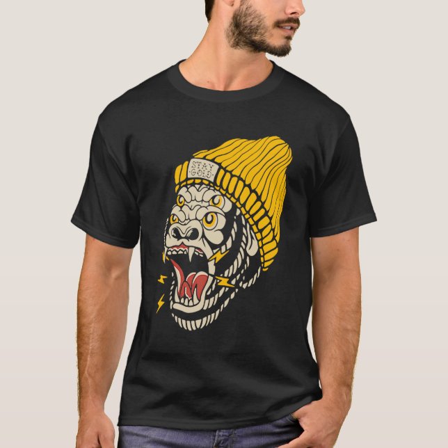 Camiseta Gorilla American Traditional Tattoo Inked Old Scho (Anverso)