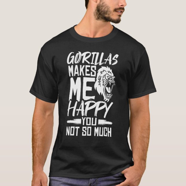 Camiseta Gorilla Animal Cita Monkey Habitat Silverback Wes (Anverso)