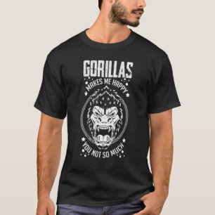 Camiseta Gorilla Animal Cita Monkey Habitat Silverback Wes