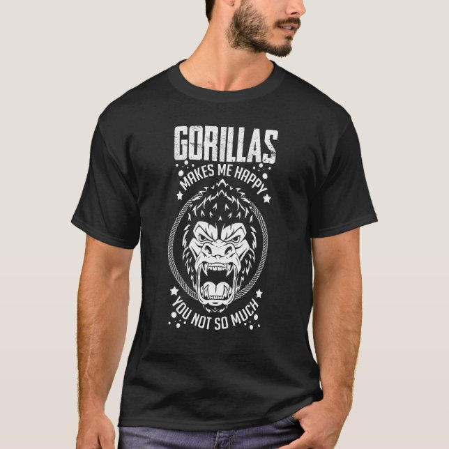 Camiseta Gorilla Animal Cita Monkey Habitat Silverback Wes (Anverso)