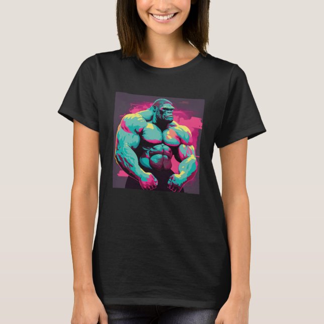 Camiseta Gorilla Beast Bodybuilding Muscles Fitness Workout (Anverso)