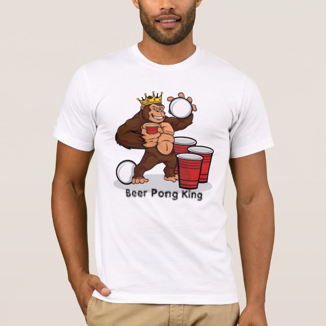 Camiseta Gorilla Beer Pong King T-Shirt (Anverso)