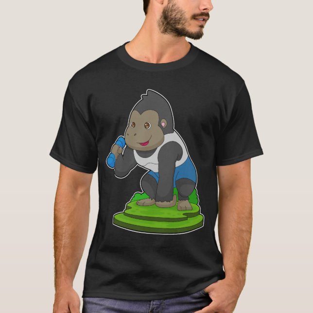 Camiseta Gorilla Bodybuilding Dumbbell (Anverso)