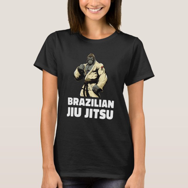 Camiseta Gorilla Brazilian Jiu Jitsu and Grappling  2 (Anverso)