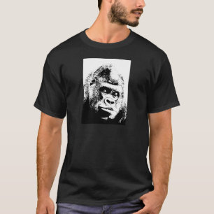 Camiseta Gorilla de arte pop blanco negro