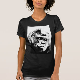 Camiseta Gorilla de arte pop blanco negro