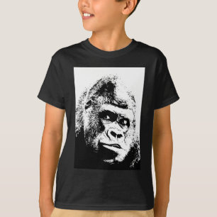 Camiseta Gorilla de arte pop blanco negro
