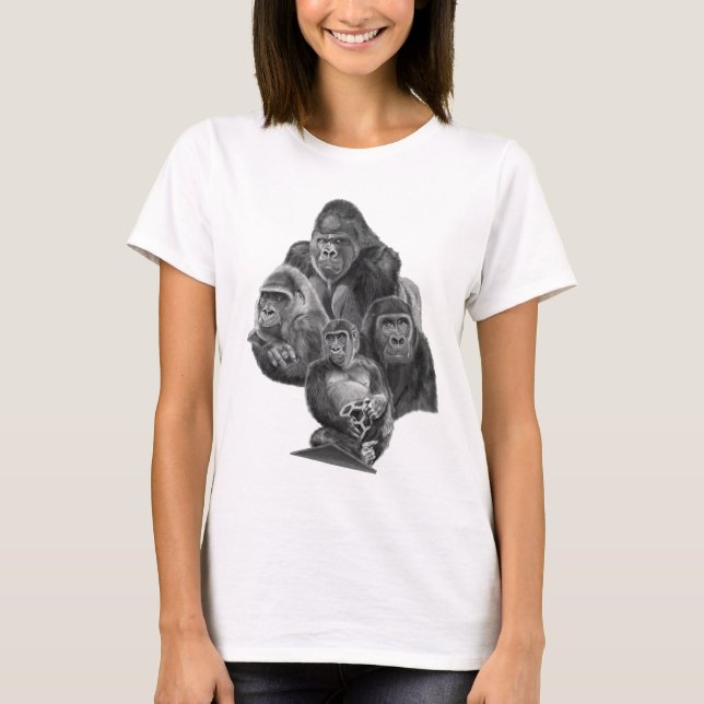 Camiseta Gorilla Family T-shirt (ゴリラ家族のT-シャツ）Gorilla Life (Anverso)