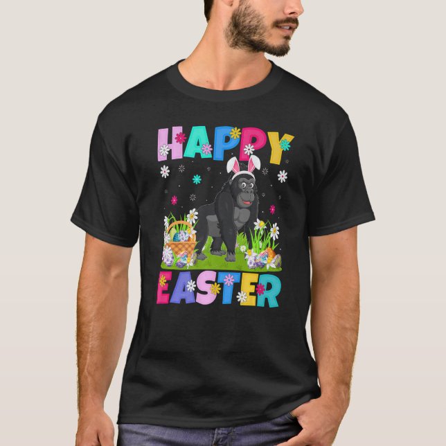Camiseta Gorilla Happy Easter Bunny Gorilla Easter Sunday (Anverso)
