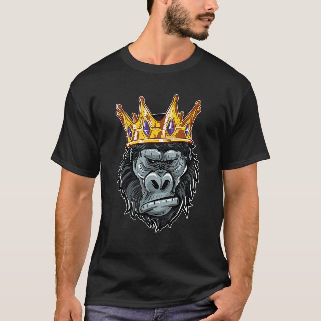 Camiseta Gorilla King con el simio de los monos Crow Wildli (Anverso)