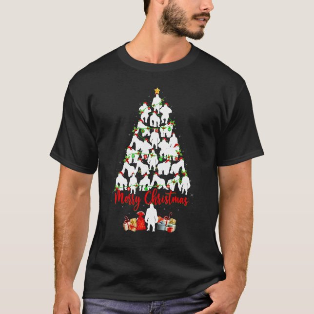 Camiseta Gorilla Lover Xmas iluminando Santa Gorilla Christ (Anverso)