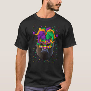 Camiseta Gorilla Mardi Gras Animal Face Carnival Jester Fes