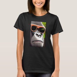 Camiseta Gorilla Monkey Gafas de sol Animales de vida silve