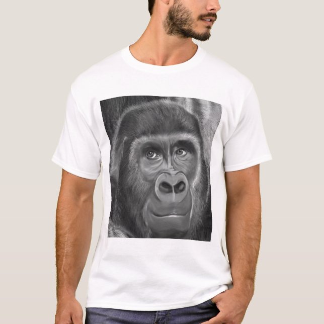 Camiseta Gorilla sucking fingers T-shirt2指しゃぶりのゴリラTシャツ (Anverso)