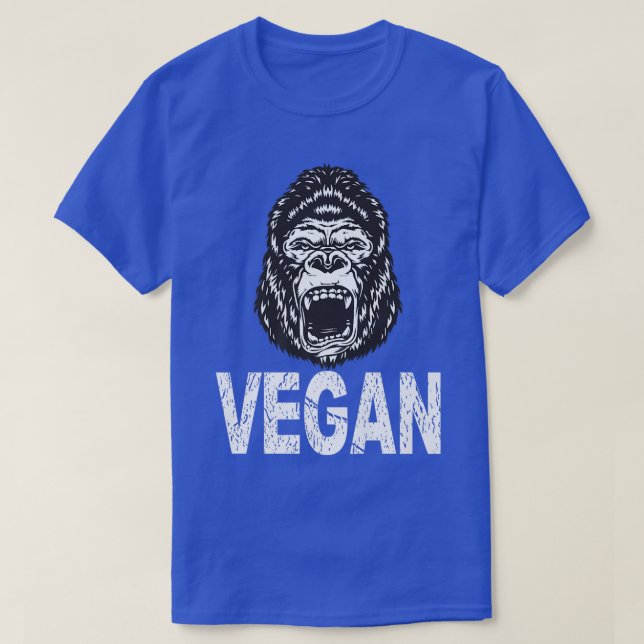 Camiseta Gorilla Vegetarian Animal Love, Come Healthy (Diseño del anverso)