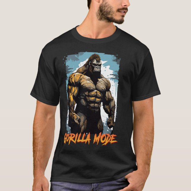 Camiseta Gorilla Workout Tees Gorilla Mode Gym And Bodybuil (Anverso)