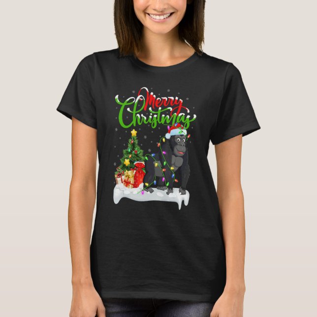 Camiseta Gorilla   Xmas Decorations Santa Gorilla Christmas (Anverso)