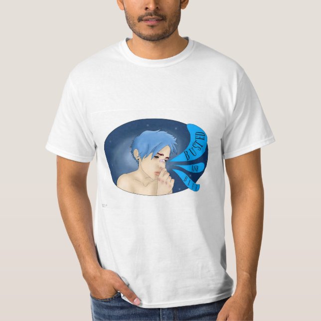 Camiseta Gorillaz 2-D, Descabezado Y Azul (Anverso)