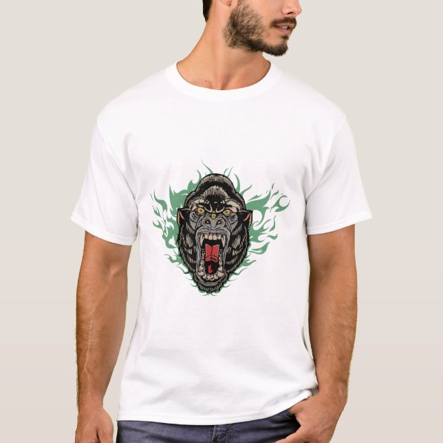 Camiseta Gorille tattoo wild bold old school (Anverso)
