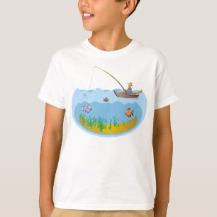 Camiseta Gorra Angler Fish Bote Rowboat Man Lake River Rod