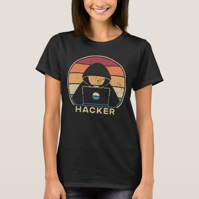 Camiseta Gorra blanco retro Gorra negro Hacking Hacker étic (Anverso)