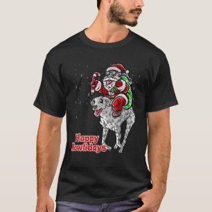 Camiseta Gorra Dalmatiano Santa Claus Feliz Navidad Perro X