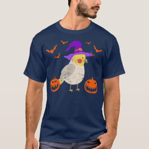 Camiseta Gorra de aves de Cockatiel  de halloween