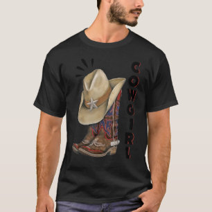 Camiseta Gorra de boots occidentales de niña motiva a Chica