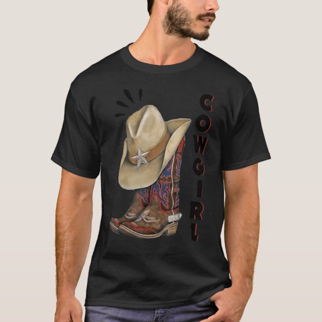 Camiseta Gorra de boots occidentales de niña motiva a Chica (Anverso)