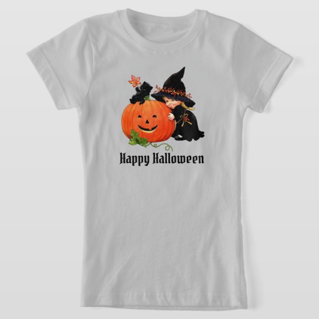 Camiseta Gorra de bruja de gato negro personaliza Chica de  (Distribución)