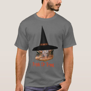 Camiseta Gorra de bruja de la cara del sapo Halloween Camis