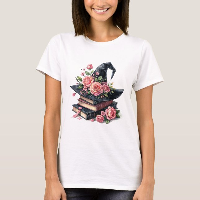 Camiseta Gorra De Brujas Con Roses Rosa (Anverso)