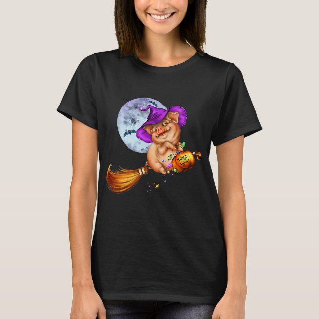 Camiseta Gorra de Brujas de Calabaza de Halloween (Anverso)