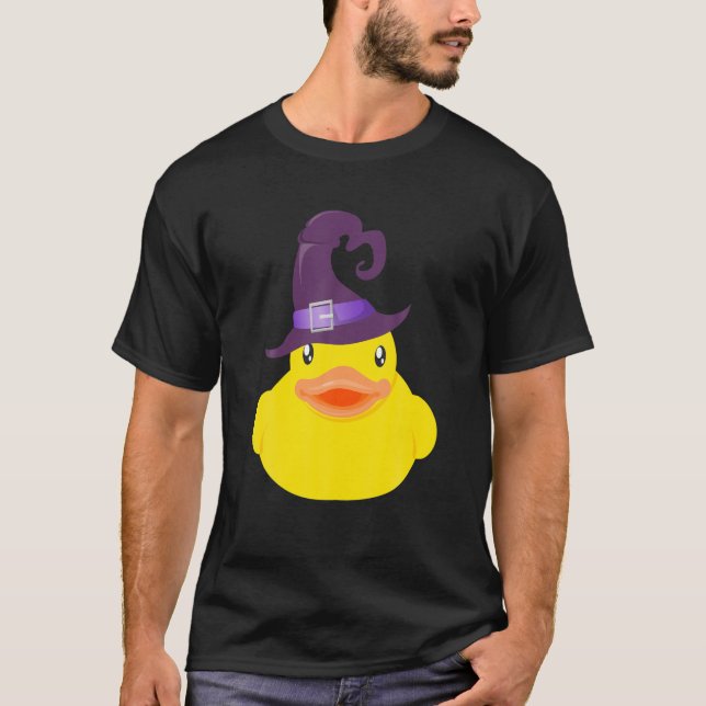 Camiseta Gorra de brujas de Duck Halloween (Anverso)