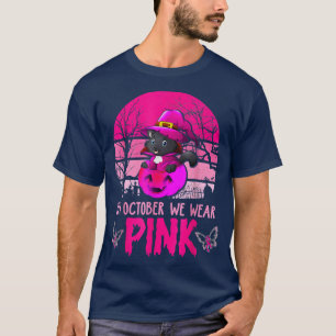 Camiseta Gorra De Brujas De Gato Negro Y Calabaza De Pechug