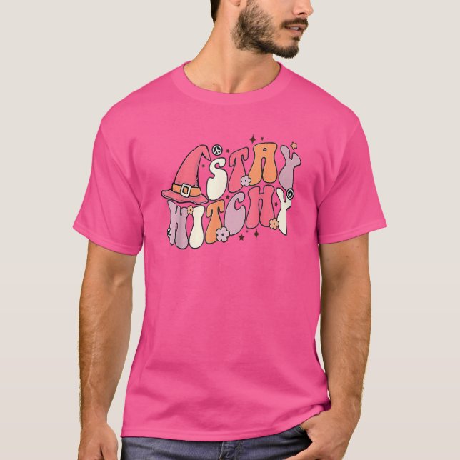 Camiseta Gorra de brujas retro Stay Witchy Witch Vibes Hall (Anverso)