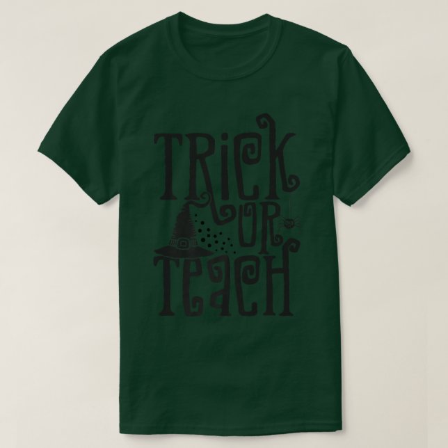 Camiseta Gorra De Brujas Trick O Teach Witch Spookone Teach (Diseño del anverso)