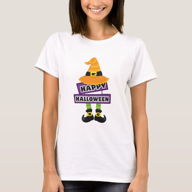 Camiseta Gorra de brujas y Halloween de pies (Anverso)