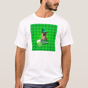 Camiseta Gorra de Bulldog Cute Pit St. Patrick's Day w Clov