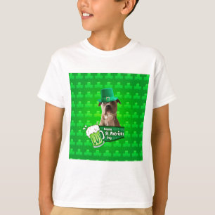 Camiseta Gorra de Bulldog Cute Pit St. Patrick's Day w Clov