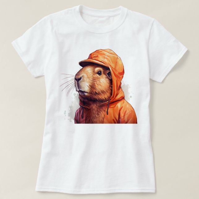 Camiseta gorra de capibara (Diseño del anverso)