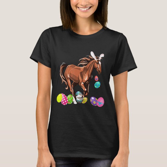 Camiseta Gorra De Conejo De Caballos Y Conejo De Conejo De  (Anverso)