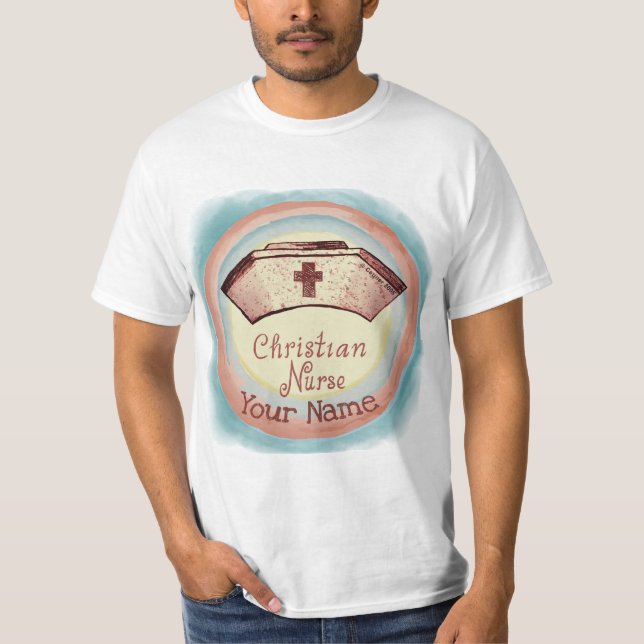 Camiseta gorra de enfermera cristiana (Anverso)