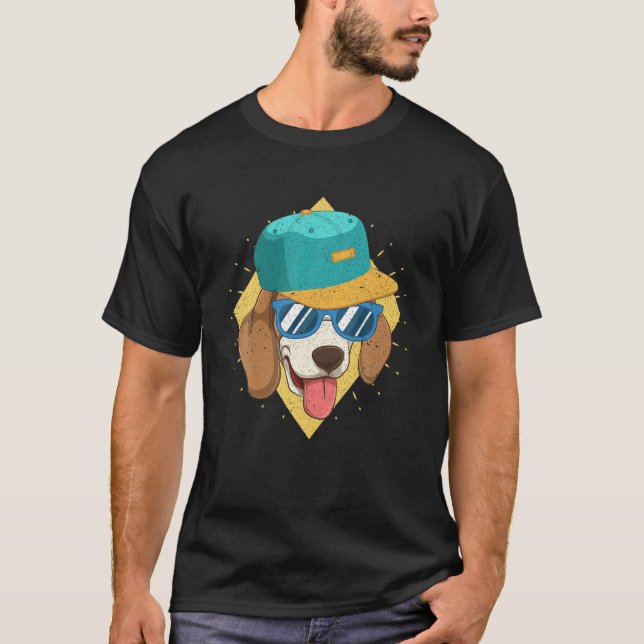 Camiseta Gorra de gafas de sol divertida Perro Perro Perro  (Anverso)